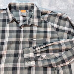Merrell Plaid Long Sleeve Button Up Hiking Shirt XL Opti-Wick UPF 30+ Outdoor